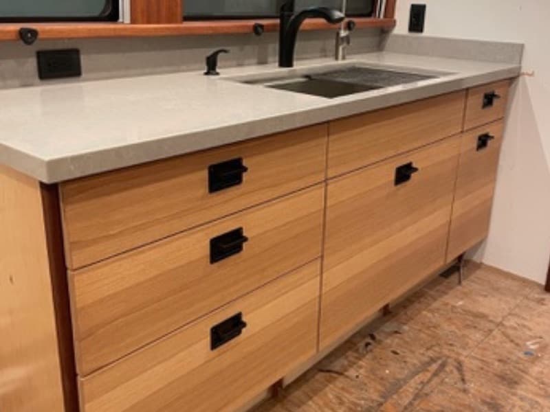 Custom cabinetry and countertop install